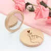 Houten kleine ronde spiegel Draagbare zakspiegel Houten mini-make-upspiegel Bruiloft gunst cadeau Aangepast logo WWA142 LL