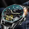 Relógios de pulso AOKULASIC Top Marca Automática Mens Relógios Relógio Mecânico Homens Oco Out Moda Tourbillon À Prova D 'Água Relogio Masculino