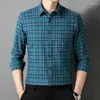 Heren Casual Shirts S-5XL Flanel Lange Mouw Puur Katoen Enkele Zak Plaid Dikke Zachte Gezellige Geborstelde Blouse Herenkleding