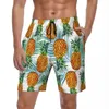 Męskie szorty letnie zarząd męski ananas tropikalny sport surfowanie owoce hawajskie niestandardowe plażę wygodne pnie