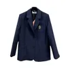 Costumes pour femmes Blazers Designer 2024 Début du printemps Nouveau Nanyou MIU Âge Réduire Style Académie Lettre Brodée Double Poche Col Rabattable Costume Manteau 5SI9