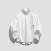 Chemises décontractées pour hommes Printemps Automne Hommes Coton Harajuku Mode Solide Couleur Chemise à manches longues Streetwear Haute Qualité Vintage Blouse