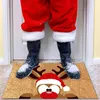 Mattor Cartoon Christmas Mat Snowman Santa Claus Print Mönster Decoration 2024 Year Navidad Home Door Welcome Doormat