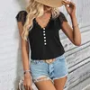 Women's Blouses Lightweight Women Top Stylish V-neck Lace Tops Casual Summer Streetwear Dressy Outfits For Trendy Fashionistas Short
