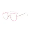 New anti blue light fashionable blue film round face frame with degree frameless light Sunglasses 809