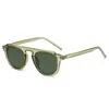 Sunglasses Retro Square Rivets Men Fashion Dark Green Shades UV400 Trending Women Sun Glasses