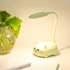 Bordslampor söta djur LED -ljus USB -laddning Natt barn Ögonskydd Creative Desk Lamp Desktop Prydnad