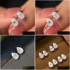 Stud 2023 Choucong Brand Earrings Classical Jewelry 925 Sterling Sier Princess Cut White Topaz Cz Diamond Gemstones Party Water Drop Dhnpw