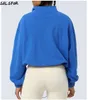 Lu Align Maglione al limone Yoga Sport Camicia a maniche lunghe ampia Corsa all'aperto Ciclismo Allenamento Giacca con cerniera Maglioni elastici slim s Jogger