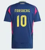 İsveç 2024 Futbol Forması İbrahimovic Quaison Isak Forsberg 24 25 Futbol Gömlekleri Claesson Elanga Cajuste Eve Uzakta Maillot Kulüsevski Olsson Erkek Kids Uniform