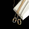 Pendant Necklace Real 18K Gold/Silver Plated Minimalism Buckle Style Chain Letter wedding Gift factory wholesale With Free dust bag