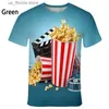 T-shirts pour hommes Nouvelle mode Popcorn 3D imprimé T-shirts drôles Hommes et femmes Vêtements Été Court Slve T-shirt Unisexe Strtwear Tops Ts Y240321