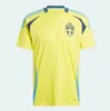 24 25 Suède Équipe nationale Ibrahimovic Forsberg Hommes Soccer Jerseys Larsson EKDAL ISAK 2024 2025 Chemises de football à domicile Adulte à manches courtes 6688