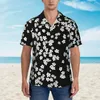 Men's Casual Shirts Aussie Black And White Daisies Beach Shirt Spring Floral Print Hawaiian Men Vintage Blouses Harajuku Clothing