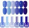 Tons de safira: coleção versátil de esmaltes de gel azul, fórmula Soak-Off, cura UV/LED para brilho duradouro