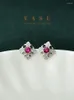 Stud Earrings Yasu 925 Sterling Silver Rhombic Small Ruby Earring Micro Pave Crystal For Women Luxury Fine Jewelry Accessories