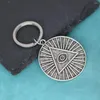 Keychains Keychain Pyramid All-Seeing Evil Eye Illuminati Key Chain Pendant Viking Men Egypt Vintage Slavic Jewelry Keyring