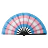 Rainbow Folding Fans LGBT Colorful Hand-Held Fan for Women Men Pride wedding Party Decoration Music Festival Events Dance Rave Supplies