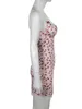 Casual Dresses IAMSURE Sweet Slim Lace Trim Cherry Printed Bodycon Dress V-Neck Sleeveless Mini For Women 2024 Summer Fashion