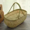 Cestas de cestas de vime para cestas de frutas compras de armazenamento de armazenamento cestas de jardim coletando vegetais cogumelos rattan