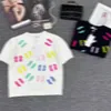 Designer dames T-shirt regenboogkleur borduurwerk logo elegante mode zomer dames korte slanke gebreide tops met korte mouwen