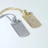 Géométrique glacé Bling garçon mâle bijoux Rectangle cubique zircone 5A CZ Hip Hop Cool hommes pendentif collier 240311