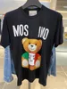 MOS Designer Tide Mens T-shirts liter klatki piersiowej Drukuj Krótkie rękaw High Street luźne obfite koszulka swobodna t-shirt czysty bawełniany topy mężczyźni kobiety