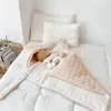 Couverture de poussette de bébé coupe-vent couverture de fronde en polaire épaisse ours lapin né d'hiver emmaillotage à capuche couette de couchage pour bébé 240312