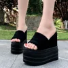 Hausschuhe 13 cm Ferse Plattform Super High Wasserdichte Sexy Sandalen Loch Modelle Nachtclub Schuhe Sommer Slipper