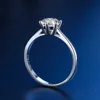 Anéis de casamento 3ct moissanite anel de noivado feminino 18k banhado a ouro prata esterlina vvs1 anel de noivado de diamante presente de aniversário q240315