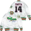 The Fresh Prince of Bel Air Academy #14 Will Smith Męska kurtka baseballowa White Satin Jackets Ed 70 S 45 S