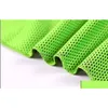 Titanium Sport Accessories Cooling Towel 100Pcs 30X90Cm Ice Cold Sports Opp Bag Summer Sun Stroke Exercise Polyester Soft Breathable Dhvju