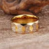 Cluster Rings 9mm Luxury Gold Color Tungsten Steel Wedding Band Ring Men Women Fashion Trend Geometric Rhombus Couple Rings Jewelry L240315