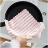 クリーニングクロス100pcs/lot Coral Veet Wavy Wipes Kitchen吸収皿カチオン濃厚wiドロップデリバリーホームガーデンハウスキーorg dhyli