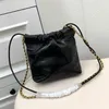 7A Designer Bag Genuine Leather Cowhide Leather Rope Double Chain Design Handbags 20cm High Imitation Crossbody with Box