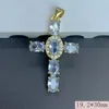 Pingente colares criatividade luz luxo zircão cruz pingentes moda brilhante cristal oração para colar religioso jóias acessórios