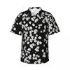 Men's Casual Shirts Aussie Black And White Daisies Beach Shirt Spring Floral Print Hawaiian Men Vintage Blouses Harajuku Clothing