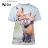 Men's T-Shirts New T Shirt 3d Animal Print Clothes Funny Mens And Womens Couple Clothes Loose Casual Short Slves 2024 Cool T-shirt Tops Y240321