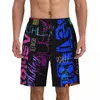 Pantaloncini da uomo Summer Board Man Word Graffiti Street Art Surf Letter Print Pantaloni corti Eleganti bauli da spiaggia ad asciugatura rapida di grandi dimensioni