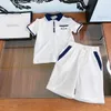 2024 Summer boys desinger clothes sets kids letter embroidery short sleeve polo shirt shorts 2pcs children casual sport outfits S1198