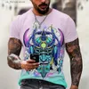 Men's T-Shirts Vintage Mask Samurai Printed Mens Cotton T-shirt Tops Summer Casual Short Slve Shirt O Neck Oversized Strt Mens Clothing Y240315