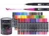 2460 Colorurs Fineliner Tip tekenstiften Dual Tip Art Marker aquarelborstel belettering pen voor kleurboeken Manga tekening 24121977