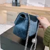 CC Bags Luxury Brand Shoulder Womens Classic Mini Flap Velours Sqaure Crush Silver Strass Ball Metal Matelasse Chain Purse 6 Color Liawn