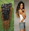 100G 9 Placeesset Ombre 1B27 Brazylijski Kinky Curly Clip w przedłużanie włosów 100 Virgin Human Hair9883246