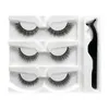 False Eyelashes Makeup 3D Self Adhesive Lashes 3 Pairs Fake Eyelash With Tweezer Extension Handmade Lash Soft Comfortable Thick Cros Dhw2X