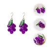 Brincos de verão conjunto de jóias moda feminina studs série frutas ornamentos presente interessante roxo 925 prata agulha temático