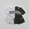 Bébé Unsiex mode t-shirt polyvalent Boutique garçons enfants doux hauts amples simples Shorts 2023 fille enfant en bas âge Sport ensemble 240314