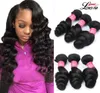 Loose Wave Human Hair Unprocessed Brazilian Virgin Human Hair 3 Bundles 9A Mink Peruvian Indian Virgin Hair Extensions1428593