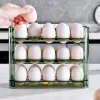 Caixa de armazenamento de ovos New Caixa de armazenamento de ovo Organizador de alimentos Recipientes de alimentos ovos de manutenção de bandeja de caixa de dispensador de cozinha caixas de armazenamento de cozinha