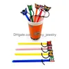 Beber Sts 15Colors Borboleta Sile St Toppers Acessórios Er Charms Reutilizável Splash Proof Dust Plug Decorativo 8Mm Party Drop Delive Oto8R